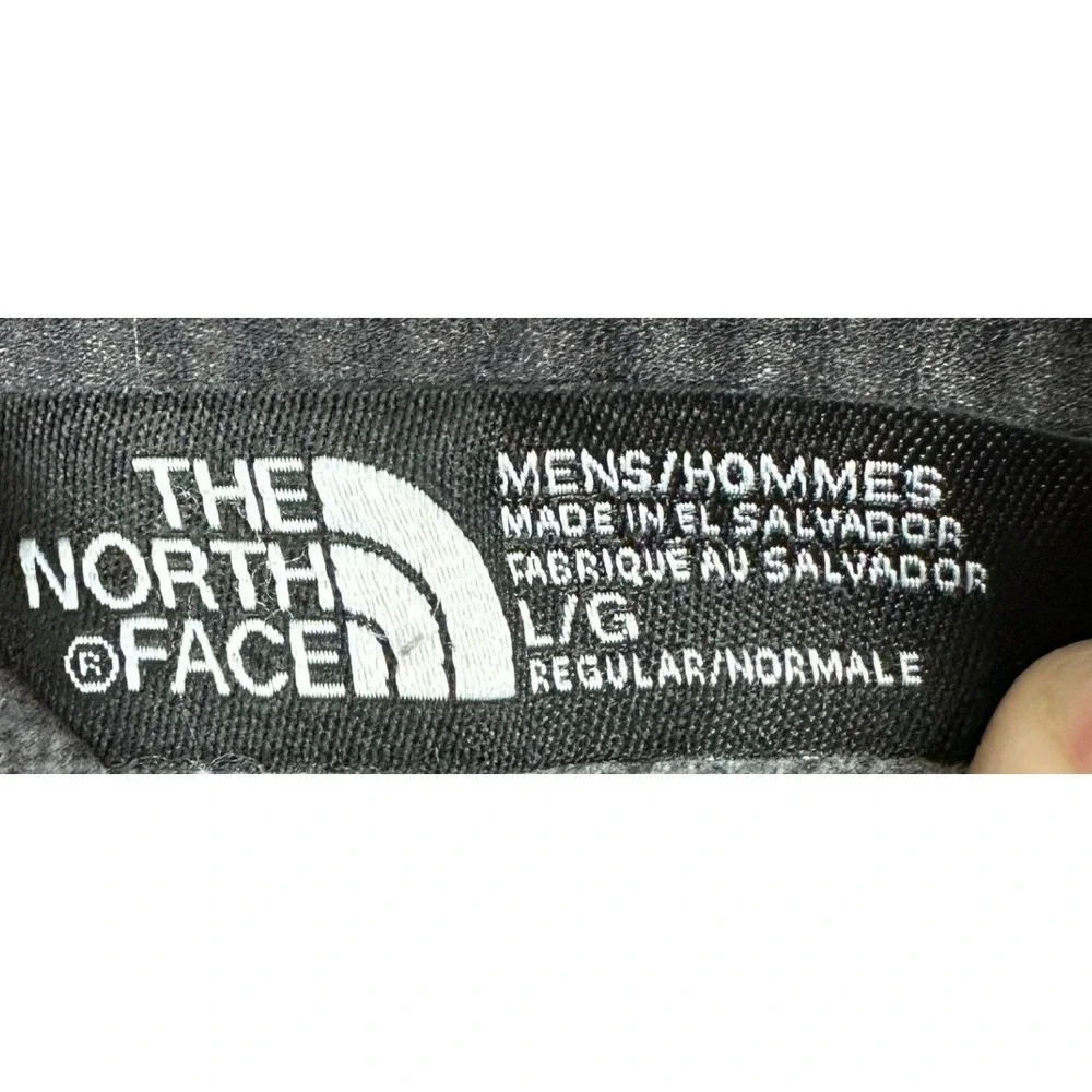 The North Face Hoodie Mens Large Grey Graphic Pullover Sweatshirt Drawstring